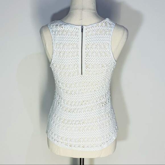 SEED FEMME Womens White Cream 100% Cotton Crochet Sleeveless BOHO Top Size XS - Picture 4 of 11